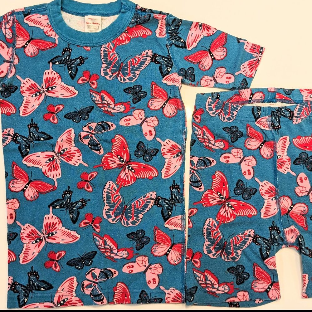 Hanna Andersson pajama set, beautiful butterfly pattern, Size 12, 100% cotton